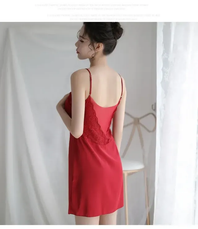 Ice Silk Slip Dress UAE – Smooth Lightweight Nightwear — photo 4